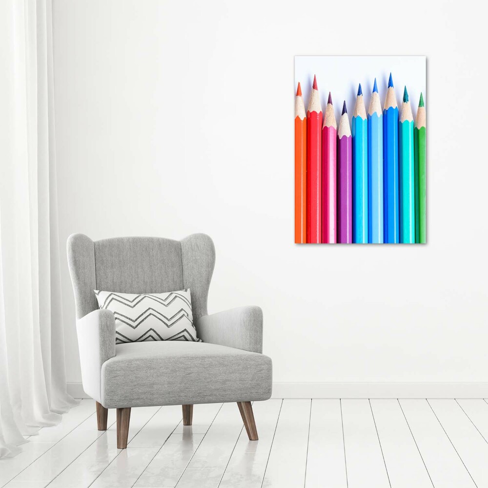 Tableau verre acrylique Crayons de couleur