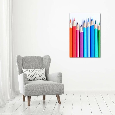 Tableau verre acrylique Crayons de couleur