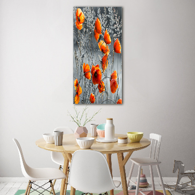 Tableau sur verre acrylique Coquelicots des champs