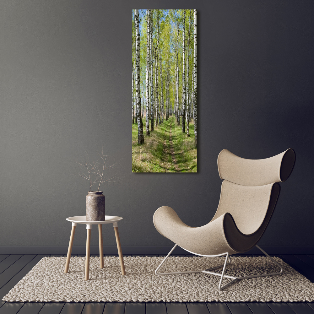 Tableau sur verre acrylique Forêt bouleau