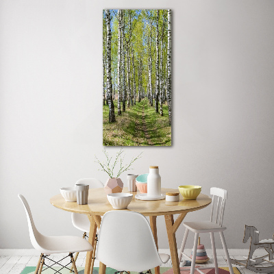 Tableau sur verre acrylique Forêt bouleau