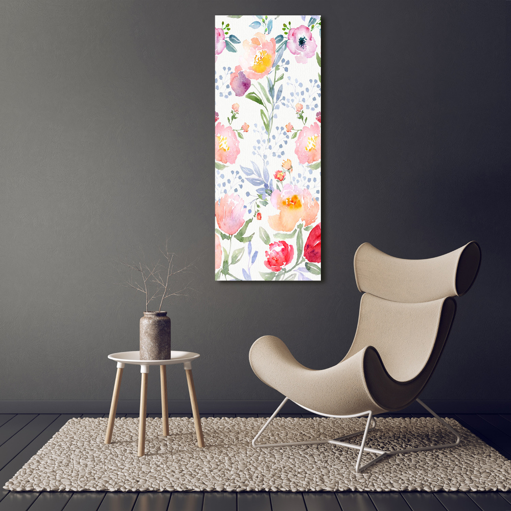 Tableau sur verre acrylique Illustration de coquelicots