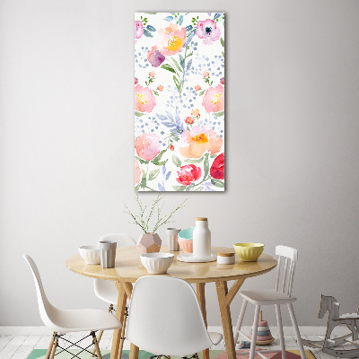 Tableau sur verre acrylique Illustration de coquelicots