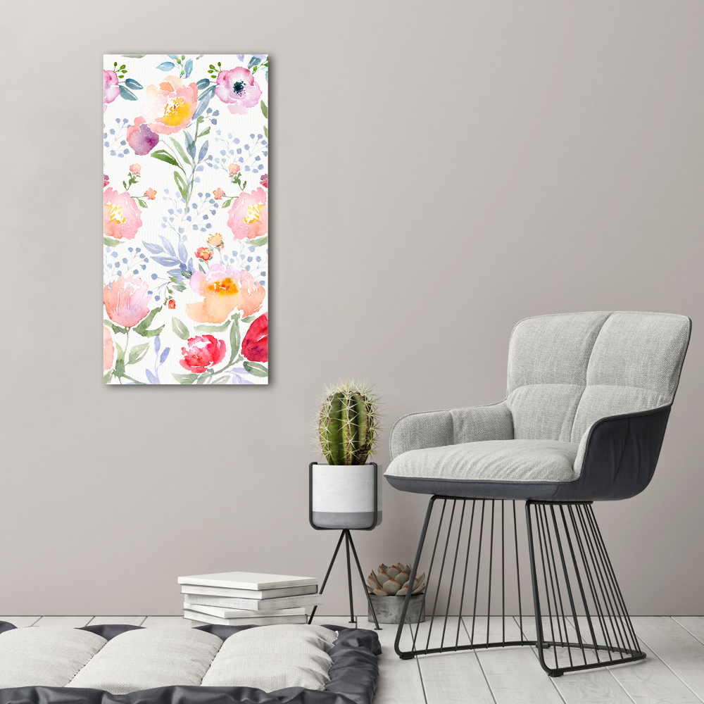 Tableau sur verre acrylique Illustration de coquelicots