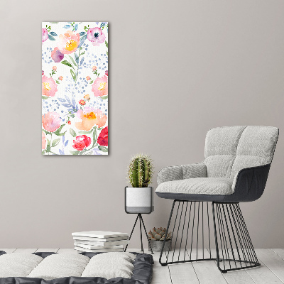 Tableau sur verre acrylique Illustration de coquelicots