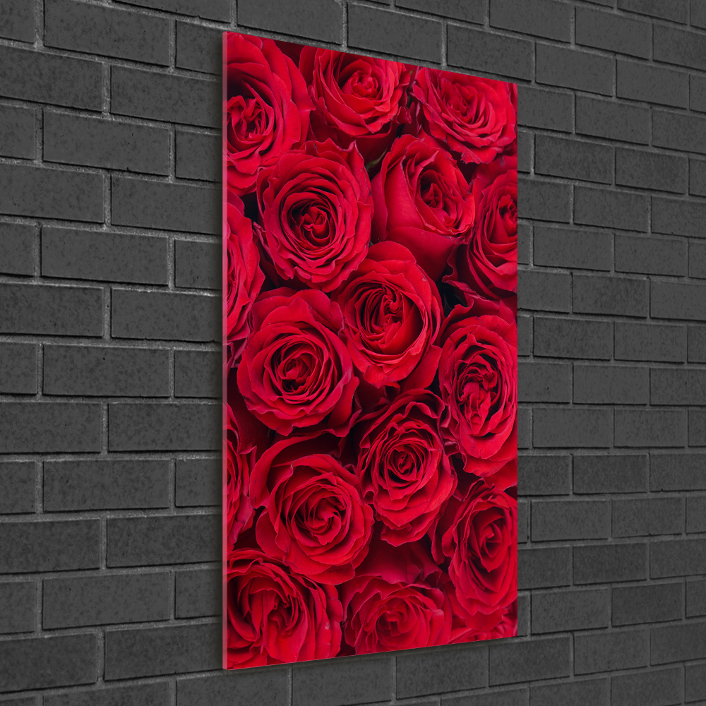 Tableau sur verre acrylique Rose rouge