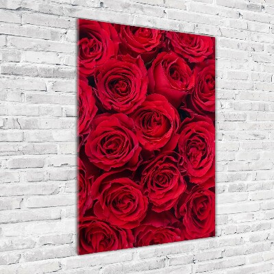 Tableau sur verre acrylique Rose rouge