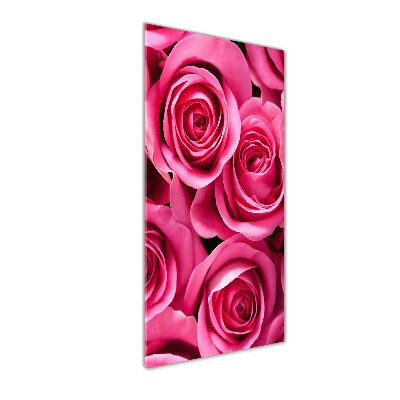 Tableau sur verre acrylique Roses roses