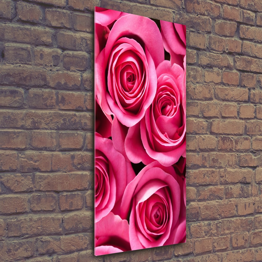 Tableau sur verre acrylique Roses roses