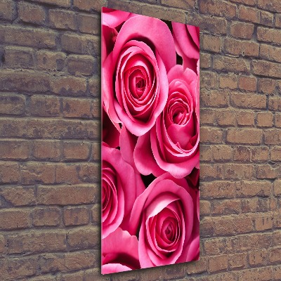 Tableau sur verre acrylique Roses roses