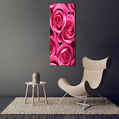 Tableau sur verre acrylique Roses roses