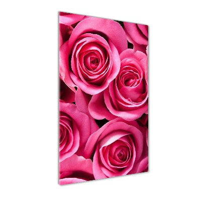 Tableau sur verre acrylique Roses roses