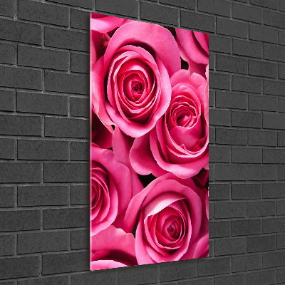 Tableau sur verre acrylique Roses roses