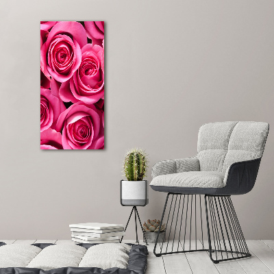 Tableau sur verre acrylique Roses roses