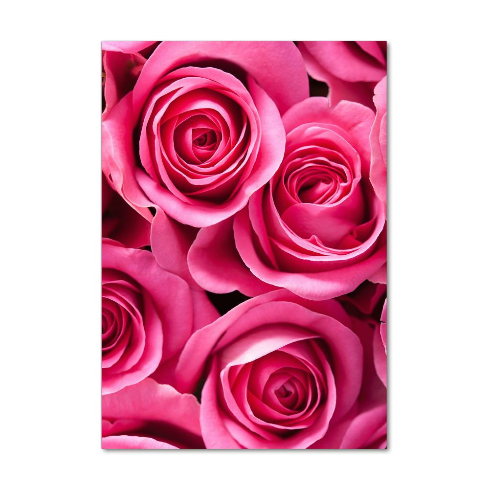 Tableau sur verre acrylique Roses roses