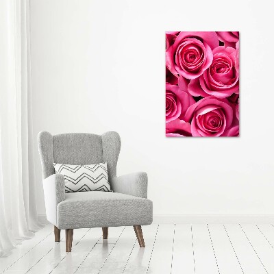 Tableau sur verre acrylique Roses roses