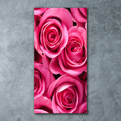 Tableau sur verre acrylique Roses roses