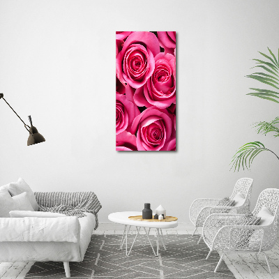 Tableau sur verre acrylique Roses roses