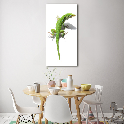 Tableau acrylique Lézard vert