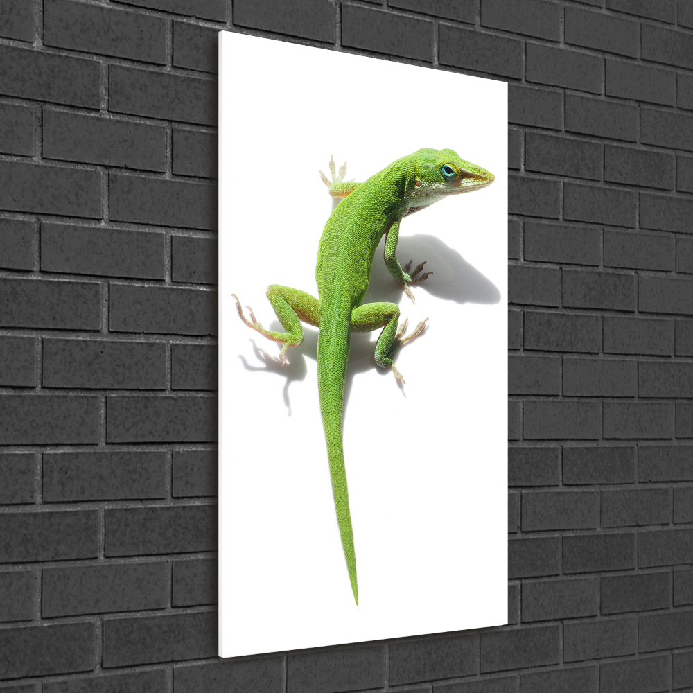 Tableau acrylique Lézard vert