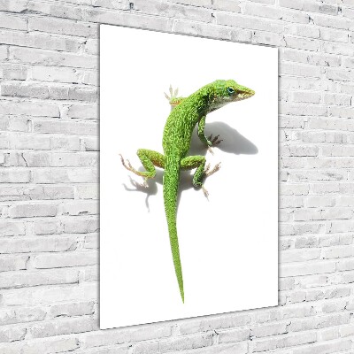 Tableau acrylique Lézard vert