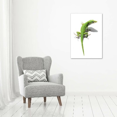 Tableau acrylique Lézard vert