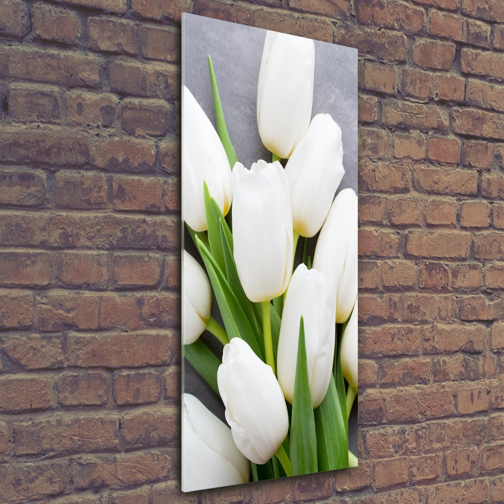 Tableau acrylique Tulipes blanches plantes