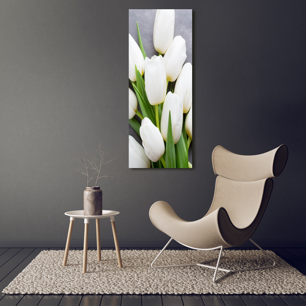 Tableau acrylique Tulipes blanches plantes