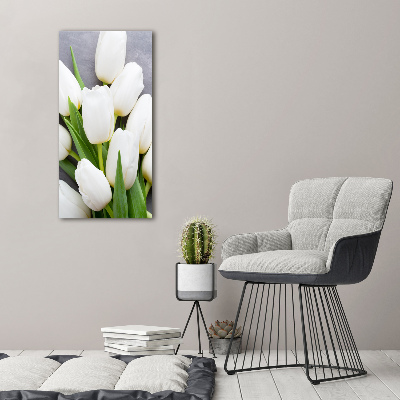 Tableau acrylique Tulipes blanches plantes