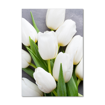 Tableau acrylique Tulipes blanches plantes