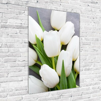 Tableau acrylique Tulipes blanches plantes