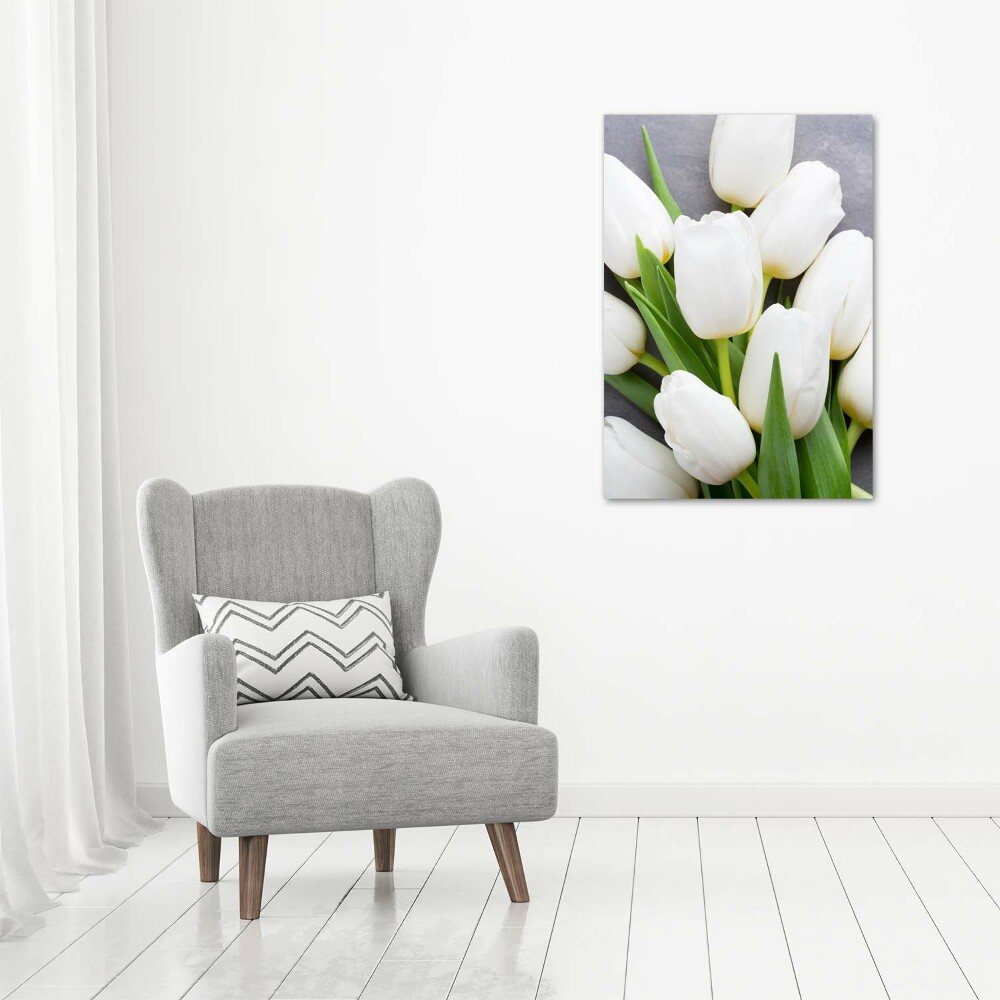 Tableau acrylique Tulipes blanches plantes