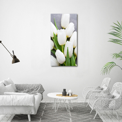 Tableau acrylique Tulipes blanches plantes