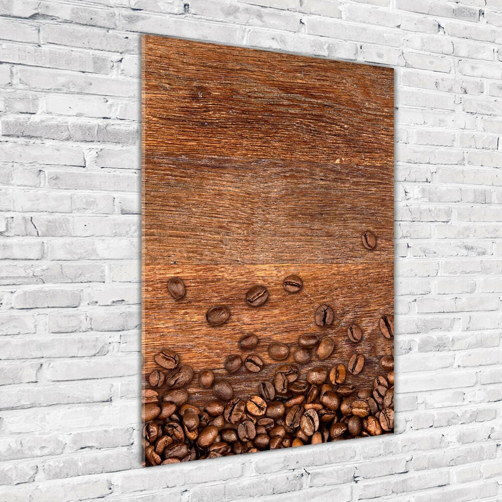 Tableau acrylique Grains de café noir