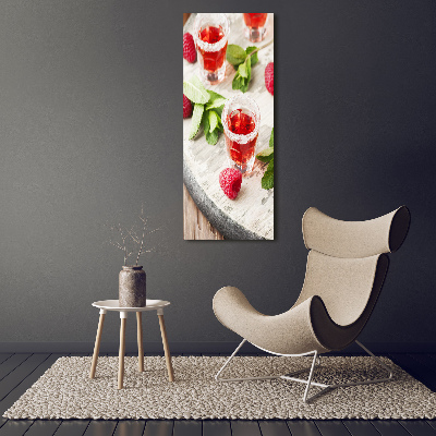 Tableau sur verre acrylique Framboises et boissons