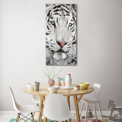 Tableau sur verre acrylique Tigre blanc