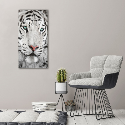 Tableau sur verre acrylique Tigre blanc