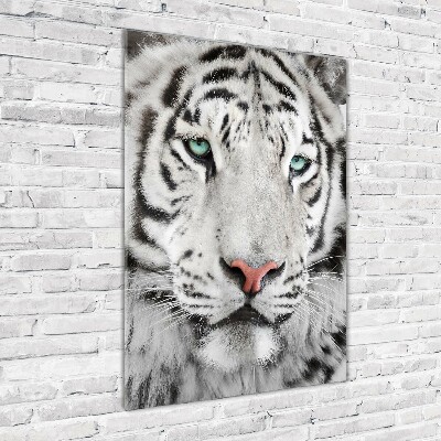 Tableau sur verre acrylique Tigre blanc