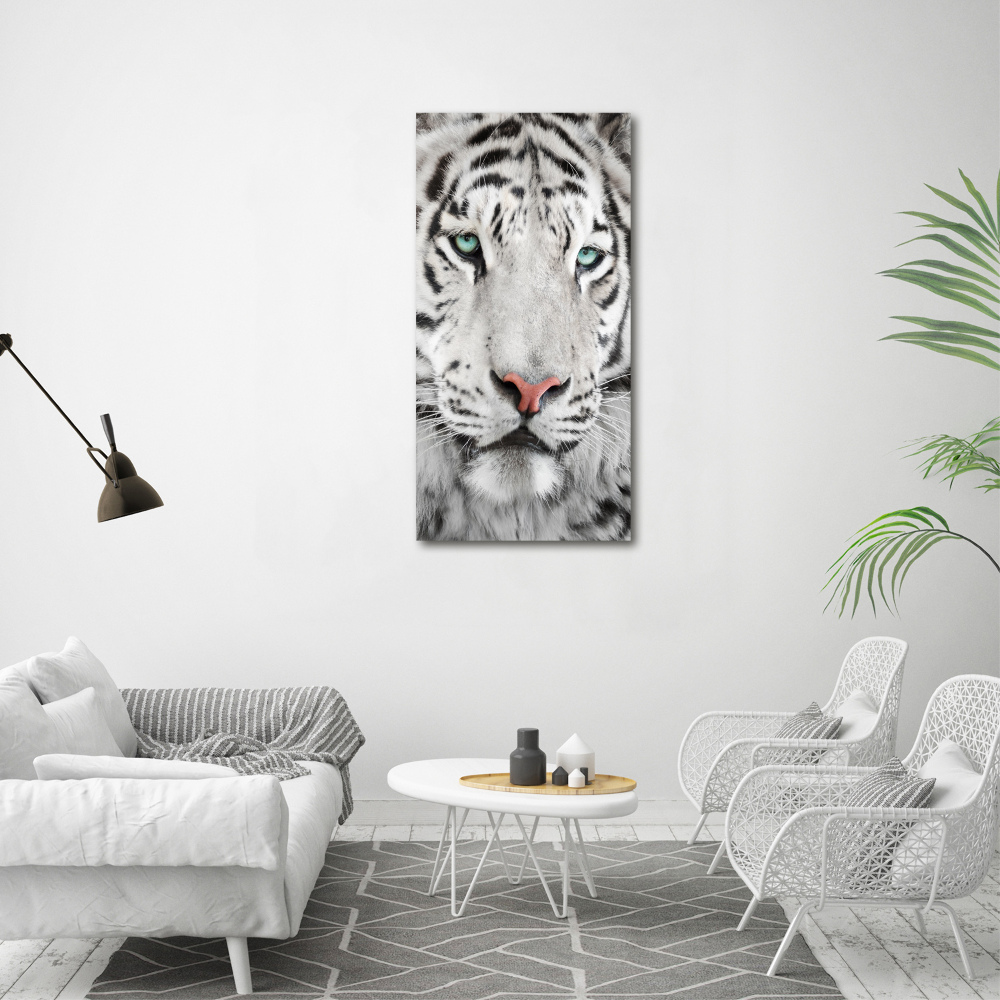 Tableau sur verre acrylique Tigre blanc