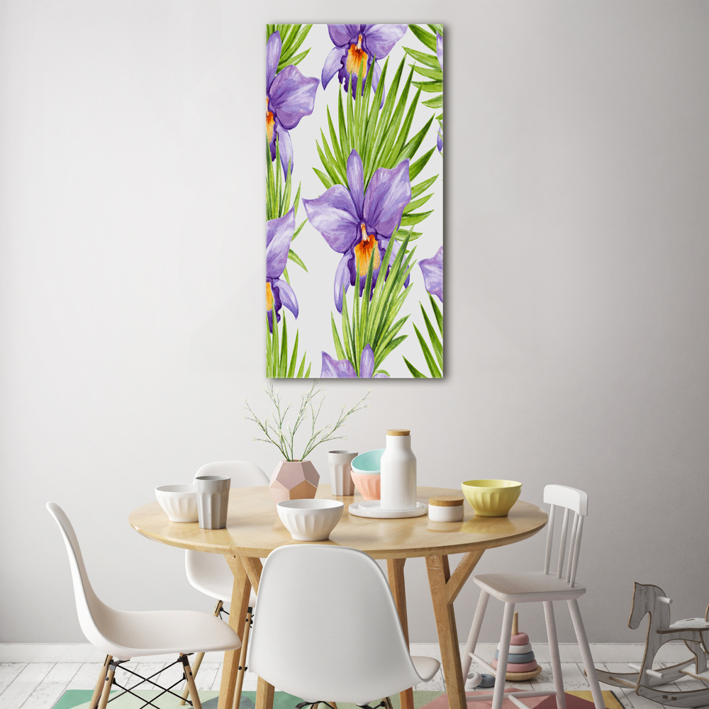 Acrylique tableau Orchidées et palmiers