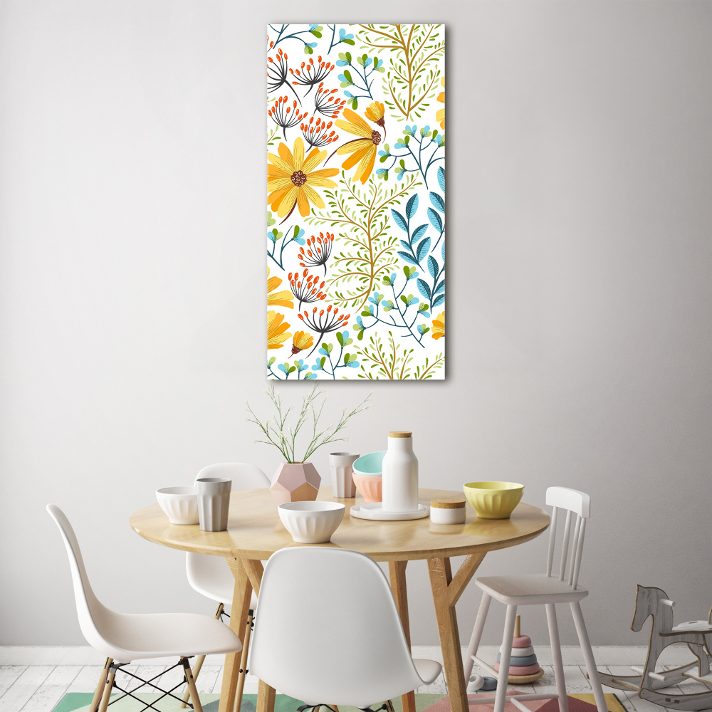 Tableau sur verre acrylique Fleurs des champs