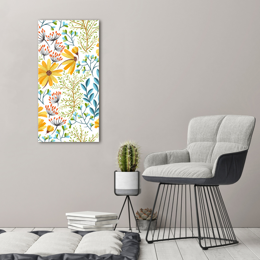 Tableau sur verre acrylique Fleurs des champs