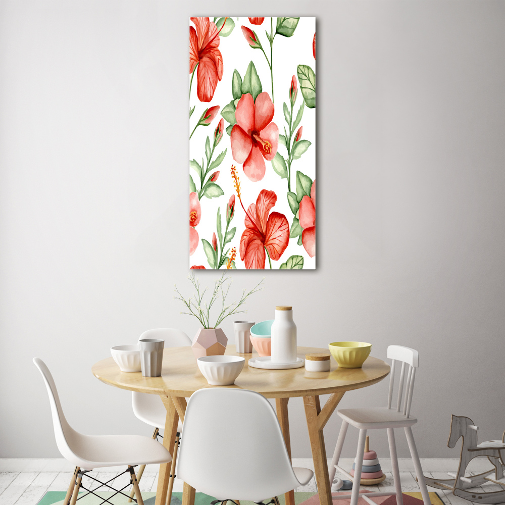 Tableau verre acrylique Fleurs tropicales