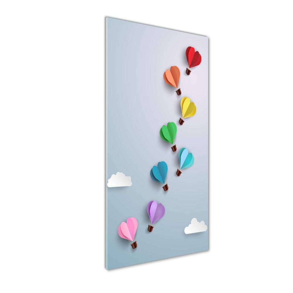 Tableau sur verre acrylique Ballons en forme de coeur