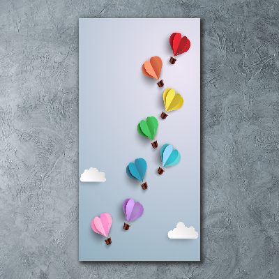 Tableau sur verre acrylique Ballons en forme de coeur