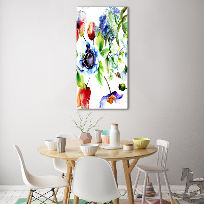 Acrylique tableau Fleurs des champs