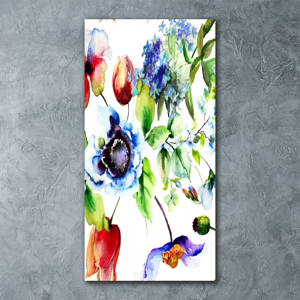 Acrylique tableau Fleurs des champs