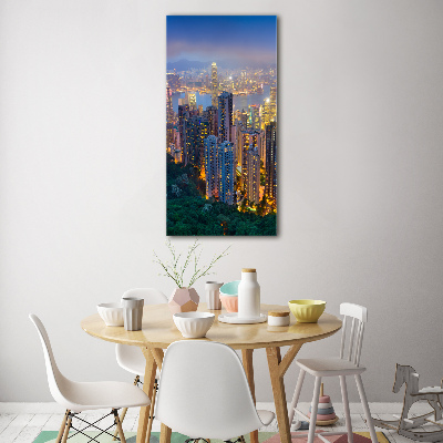 Tableau verre acrylique Hong Kong la nuit