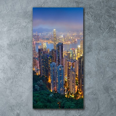 Tableau verre acrylique Hong Kong la nuit