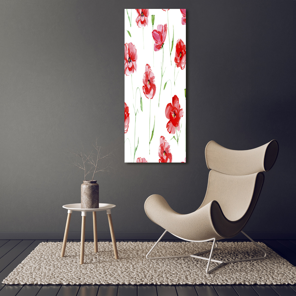 Tableau acrylique Illustration de coquelicots